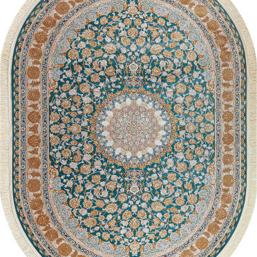 Ковер G129 OVAL BLUE / GRAY Mashad 1200