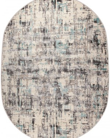 Ковер турецкий 36881X Avon (Полиэстер хит-сет, серый) овальный
