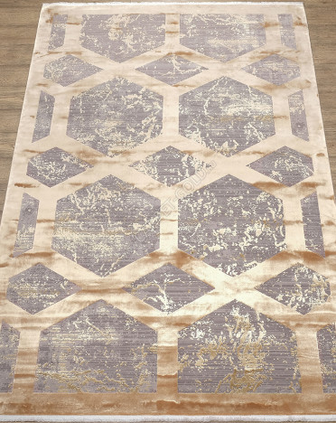 Ковер турецкий M570R Olimpos (Акрил, Эвкалиптовый шелк, желтый, серый)