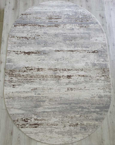 Ковер турецкий 36556A Amatis Reis овальный (Акрил, бежевый, серый)