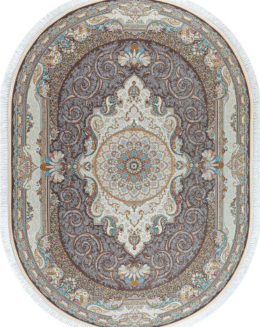 Ковер персидский G144 Mashad 1500 (Акрил, розовый) овальный