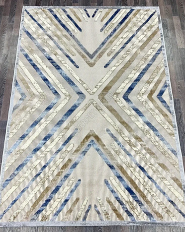 Ковер турецкий D037A Semnan (Полиэстер хит-сет, бежевый, серый)