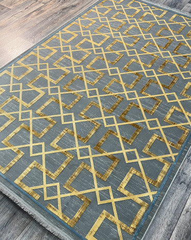 Ковер иранский Iran Paris 015 (бамбуковый шелк, желтый,серый)