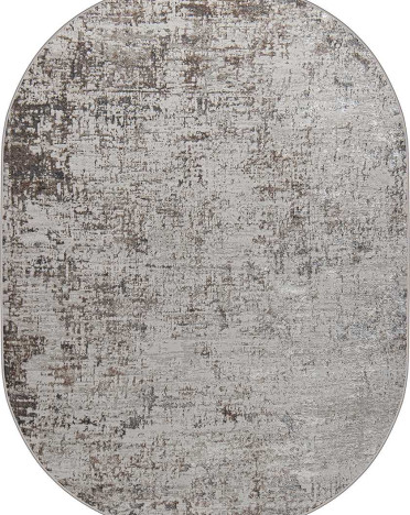 Ковер турецкий овальный 38554A Eliza (полиэстер хит сет, бежевый, серый)