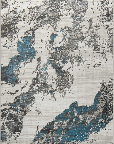 Ковер турецкий 38637A Eliza (полиэстер хит сет, серый, голубой)