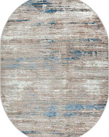 Ковер турецкий овальный 36952A Sanat Viscon (полиэстер хит сет, бежевый, голубой)