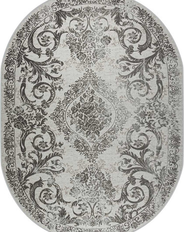 Ковер российский 36932J Rimma Lux овальный (Хит-сет, серый)