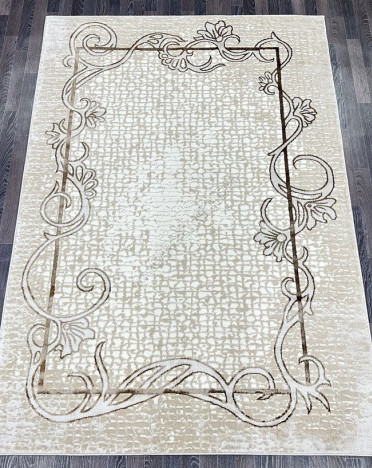 Ковер турецкий 0923A FAME (полиэстер хит сет, бежевый, кремовый)