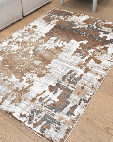 Ковер турецкий D009A Turcia Белла (Полиэстер хит-сет, бежевый, серый)