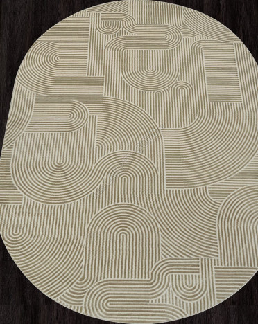 Ковер турецкий E508AK SIROCCO (PP Heatset Высокоплотный, бежевый) овальный