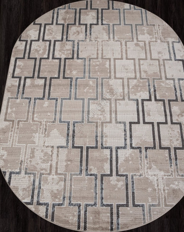 Ковер российский F353 SIERRA (Полипропилен, бежевый, серый) овальный