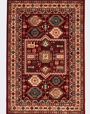 Ковер бельгийский 4306-300 KASHQAI Shapur (Шерсть, оранжевый, терракотовый)