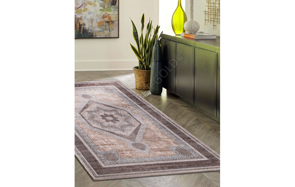 Ковер турецкий прямоугольный 04037C GREY / BROWN - коллекция ARMINA