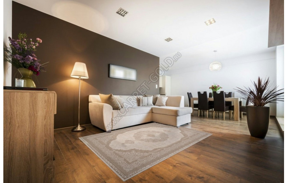 Ковер M029A - WHITE / LIGHT BEIGE - Прямоугольник - коллекция SIESTA