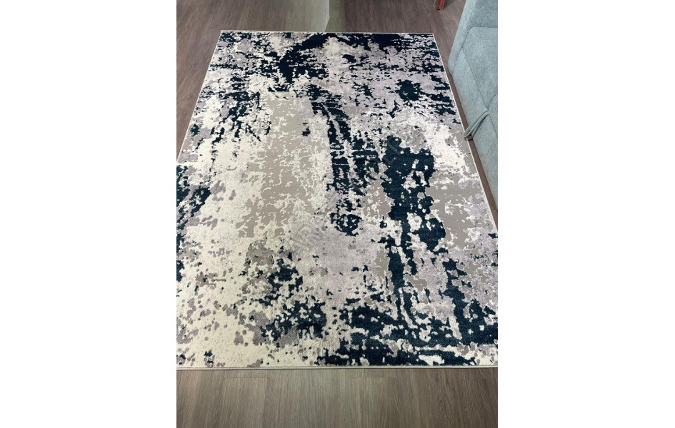 Ковер комнатный на пол бирюзовый с серым абстракция АС21 